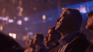 Event organizer at a large live event representing the responsibilities protected by event liability insurance.