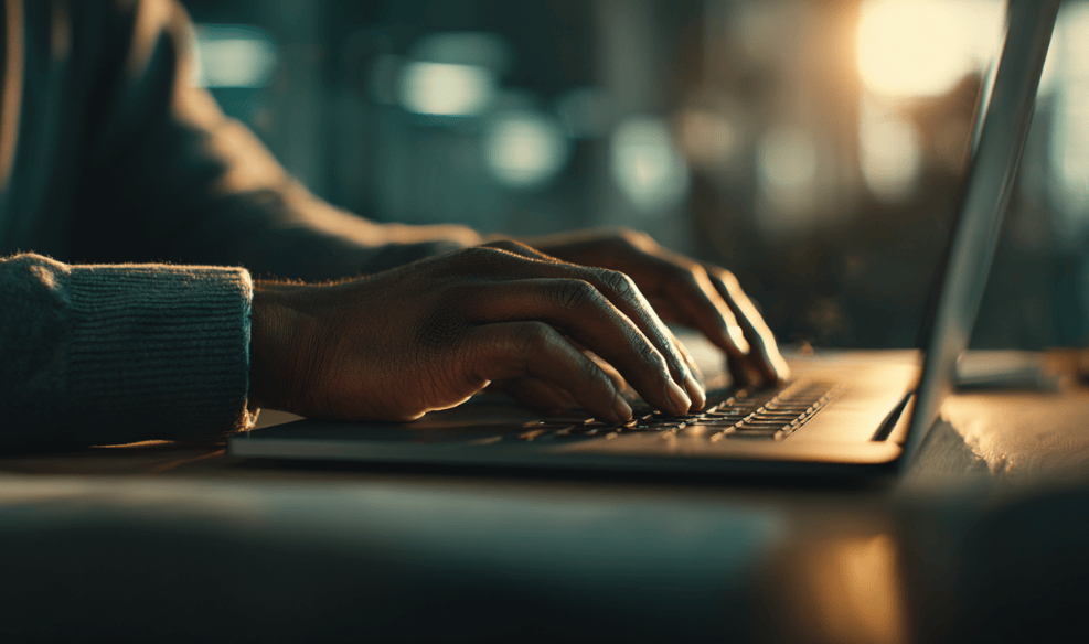 Professional accessing specialty insurance solutions online through ICI's digital platform.